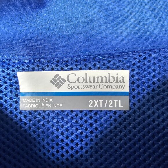 Columbia Blue Short Sleeve Button Down Shirt 2XT Omni-Shade Upf 50 Outdoor - Picture 3 of 9